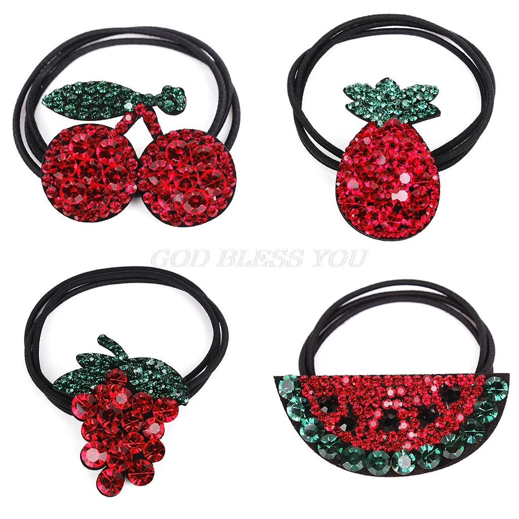 

1PC Sen female line lovely simple hair band watermelon fruit cherry pineapple grapes shiny hair rope