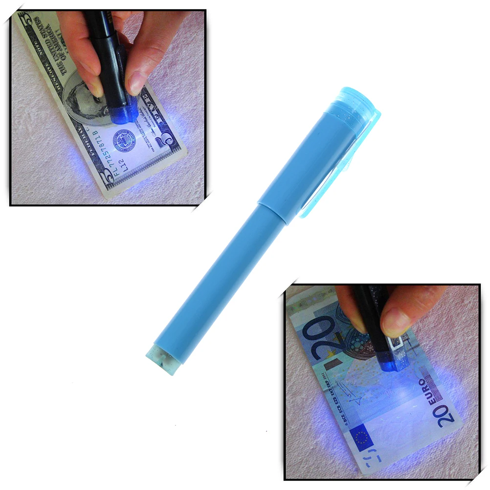 

2in1 UV Light Counterfeit Fake Forged Money Bank Note Checker Detector Tester Marker Pen Useful Banknotes Detector