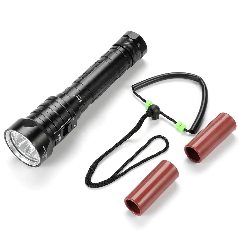 Beste DX4S LED duiken zaklamp XM L U2 duiken licht Onderwater lamp helderheid 100 m Scuba lamp waterdicht torch