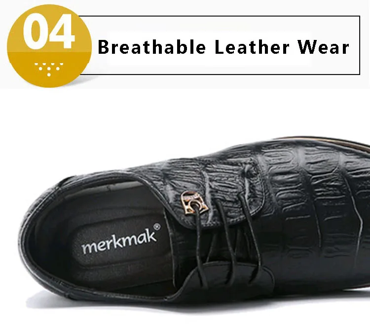 Merkmak/Мужская обувь из натуральной кожи; коллекция года; Модная Повседневная Деловая дышащая мужская обувь; Sapatos Masculinos; Прямая поставка