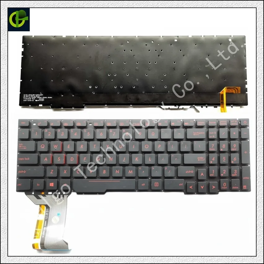 Новый английский клавиатура с подсветкой для Asus Rog FX753VD FZ53V ZX553VD FX553VD FX53 FX53V FX53VD FX53VE FX53VW ZX73 ZX73VE США ноутбук
