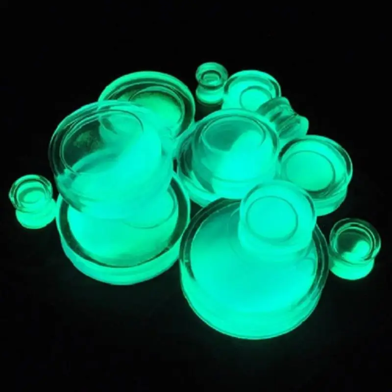 Vintage Ear Expander Shellhard Clear Acrylic Glow in the Dark Liquid Flesh Tunnel Ear Plug Stretcher Piercing Body Jewelry