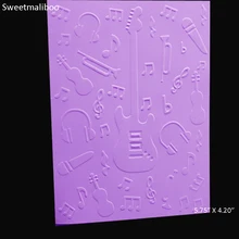 Music Note guitar Embossing folder plastic Scrapbooking stencils paper card making craft envelop album gift box decor 2017 New