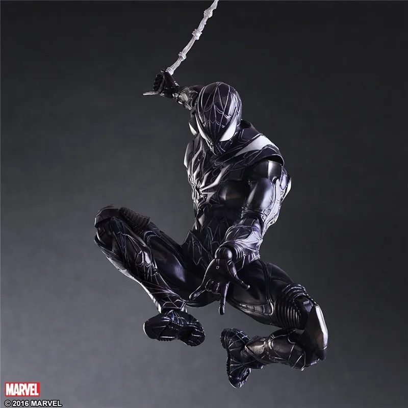 

Super hero Spider-Man SQUARE ENIX Play Arts KAI Black Spiderman PVC Action Figure Collectible Model Toy