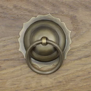 

Chinese antique simple drawer knob furniture hardware Classical wardrobe cabinet shoe door handle closet cone vintage pull ring