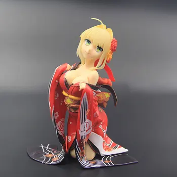 

Anime Fate Stay Night Fate Extella Red Saber Kimono Ver PVC Action Figure Collectible Model doll toy 17cm