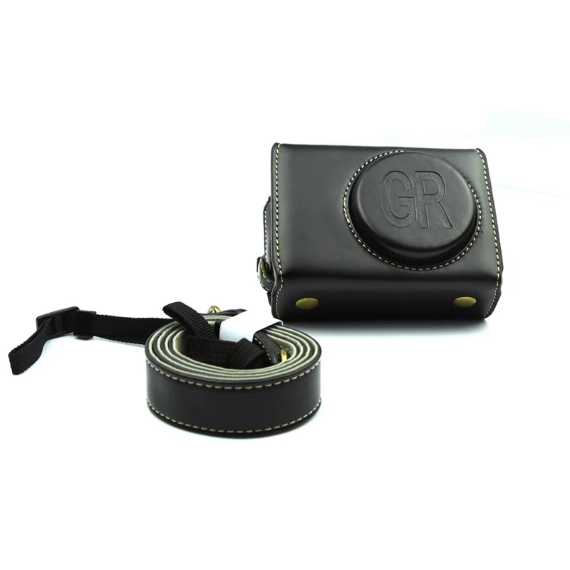 

portable PU leather case camera bag cover For Ricoh GR3 griii grii GR2 Protective shell with shoulder strap