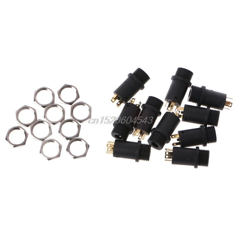 

10 Pcs 3.5mm 4 Channel Female Headphone Stereo Jack Panel Mount Connector Gold Plated R07 Drop ship