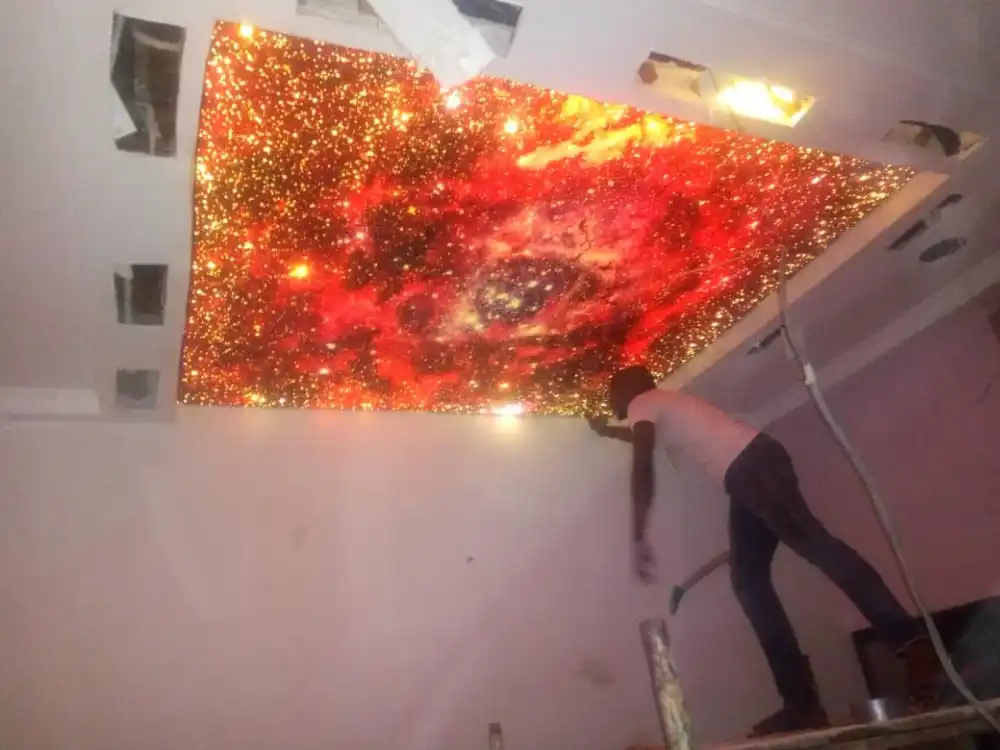 Cosmic Universe Explosion Translcuent Backgrou Printing Ceiling Film Fantastic Universe Ceiling Film With Lighting Through