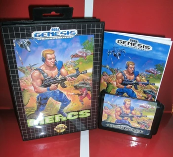 

Mercs - MD Game Cartridge US Cover with box and manual For Sega Megadrive Genesis Video Game Console 16 bit MD card