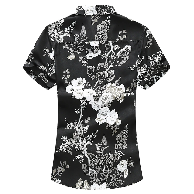 С цветочным принтом для мужчин рубашки для мальчиков лето 2019 г. короткий рукав повседневное мода цветы Гавайский хлопковые рубашк