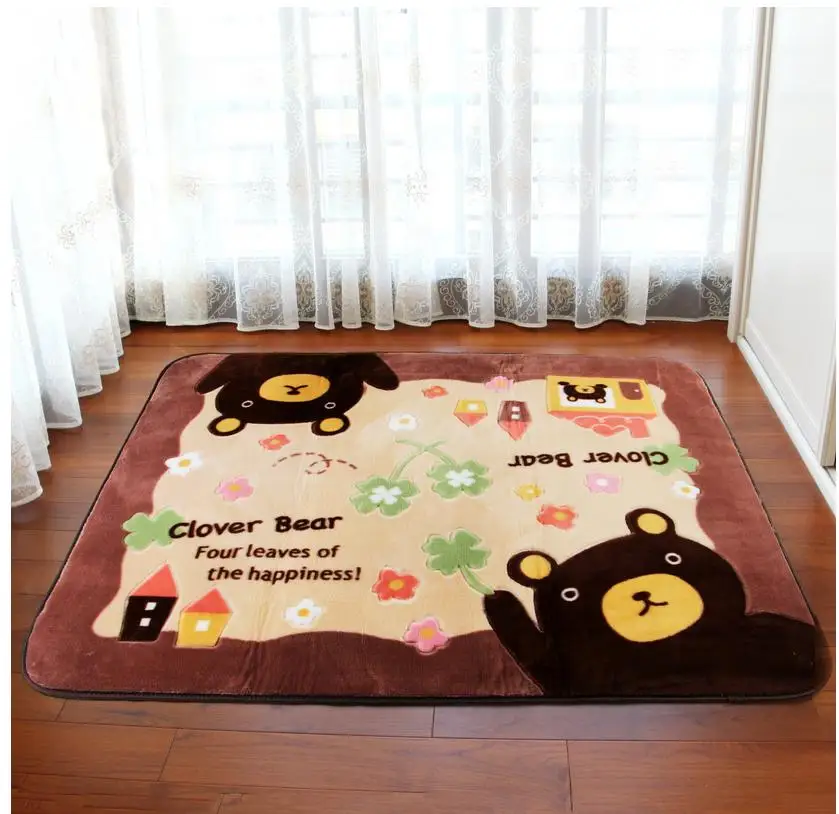 Мультяшный Детский ковер для гостиной простой и современный дом для спальни с прямоугольным коврик для ползания формальдегиделесса