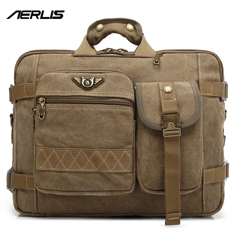 

AERLIS Fashion Men Canvas Messenger Bag Handbags Briefcase Shoulder Bag Travel Business Laptop Crossbody Bag 2017 New