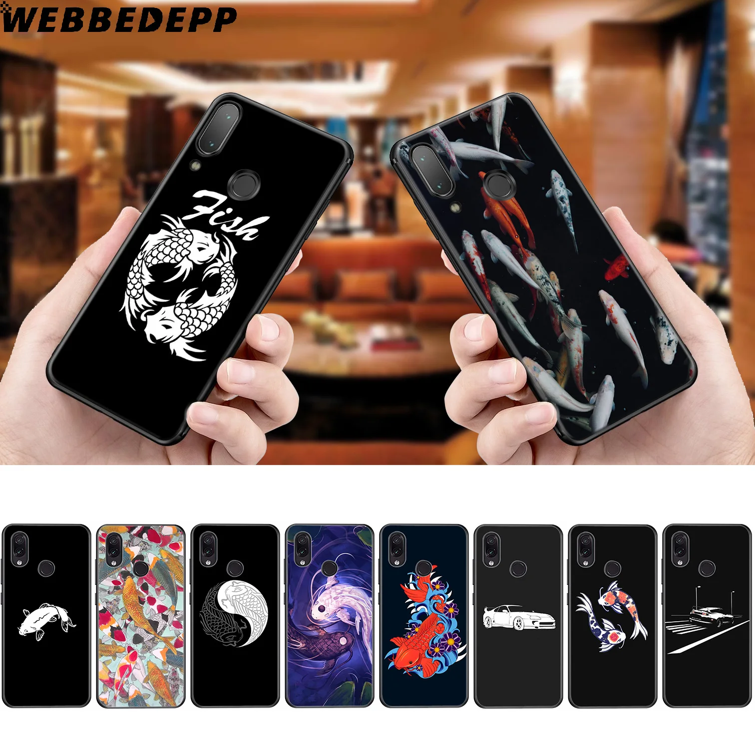 WEBBEDEPP Koi Fish Japan Car Soft Case for Xiaomi Redmi K20 7A 4A 4X 5 5A 6 6A S2 Note 8 4 7 Pro Plus Prime |