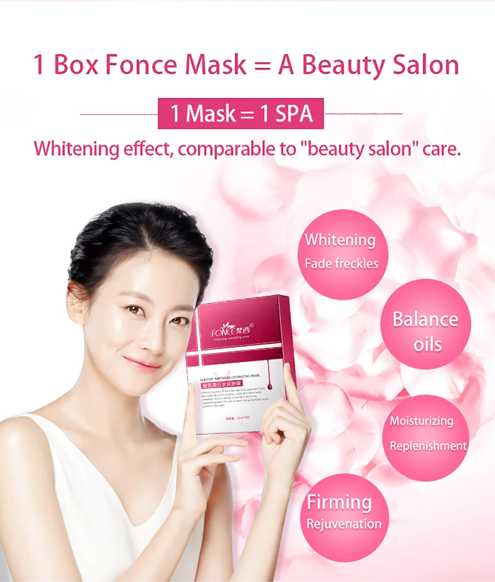 Корейская маска для ухода за кожей VC, отбеливающая кожу, для удаления веснушек, темных пятен, шелковая маска для лица, увлажняющая, осветляющая, 10 шт