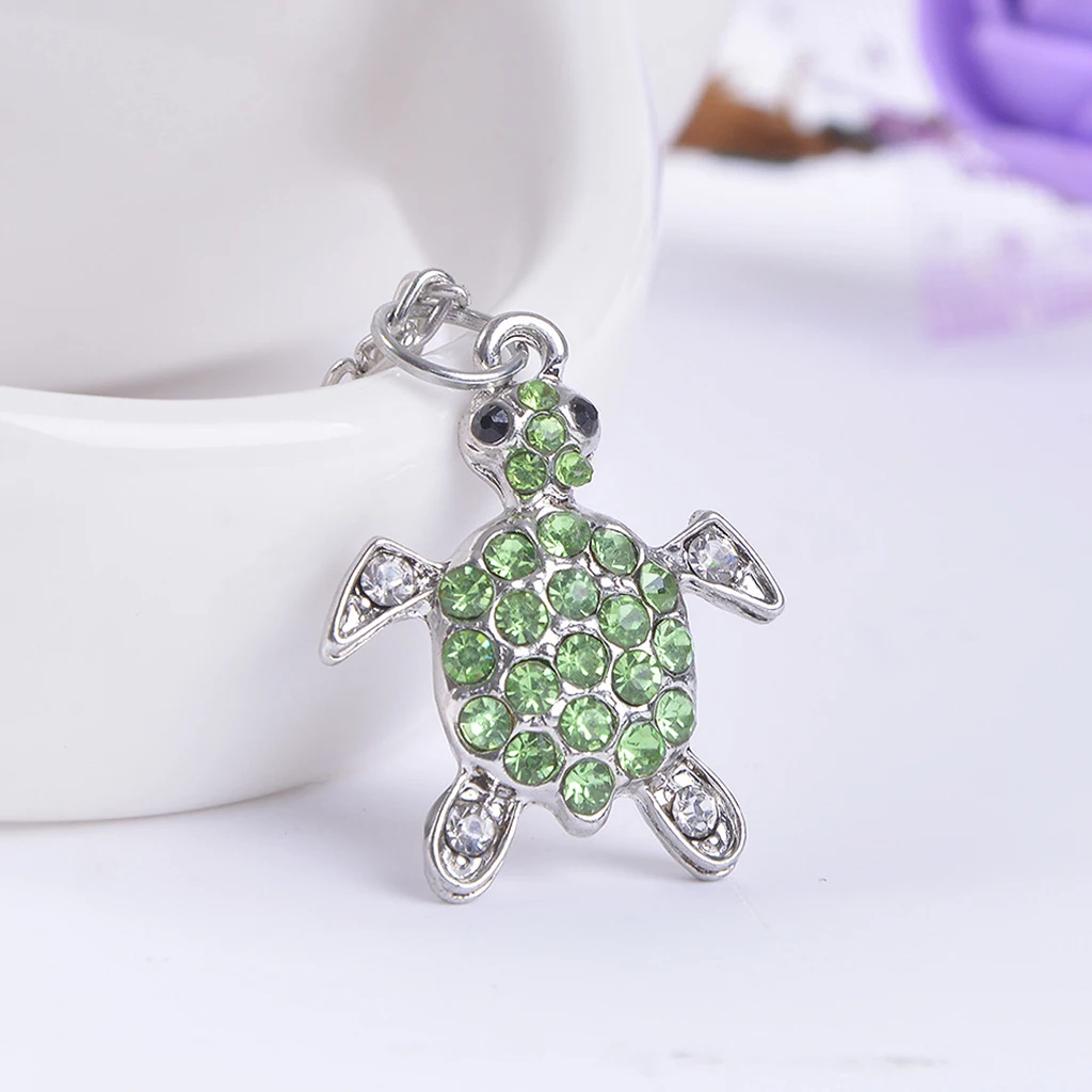 MagiDeal 2pcs Cute Tortoise Rhinestone Paved Animal Dangle Nipplering Non-piercing Clip On
