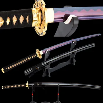 

Sharp Samurai Katana Japanese Sword Battle Ready Full Tang Color Changable Blade High Carbon Steel Espada Combat Knife Good Gift