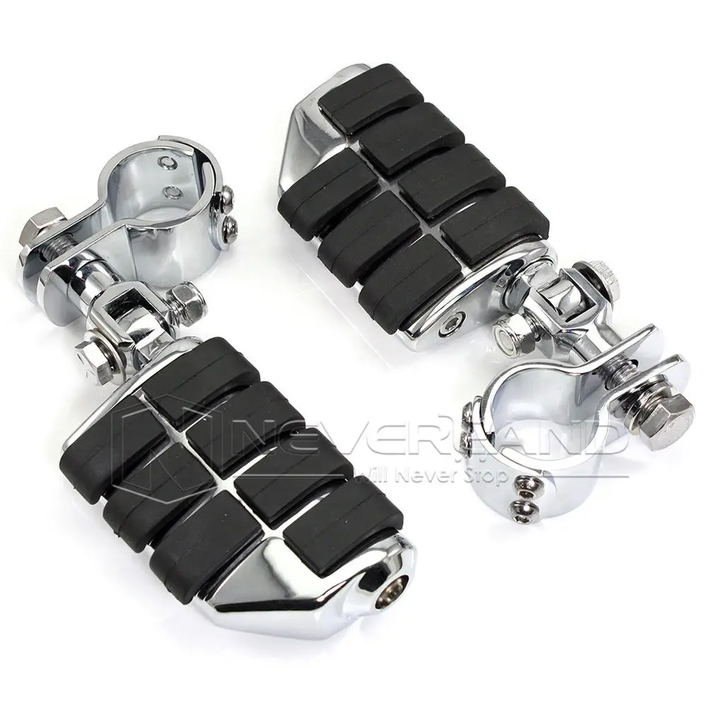 2pcs Front Rear Guard Bar Highway Pegs Clamps 1" 1 1/4" Foot Pegs for