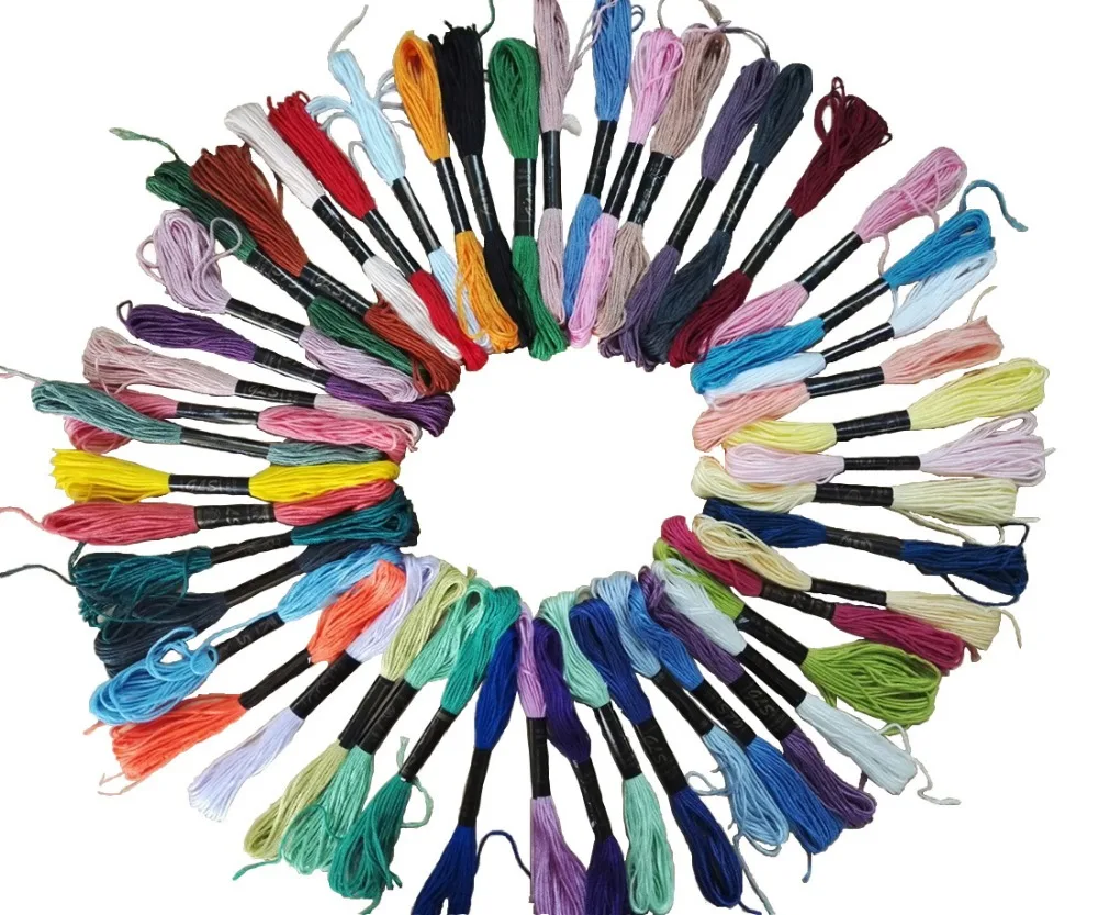50 unidades madejas de hilos de diferentes colores 100/% algodón