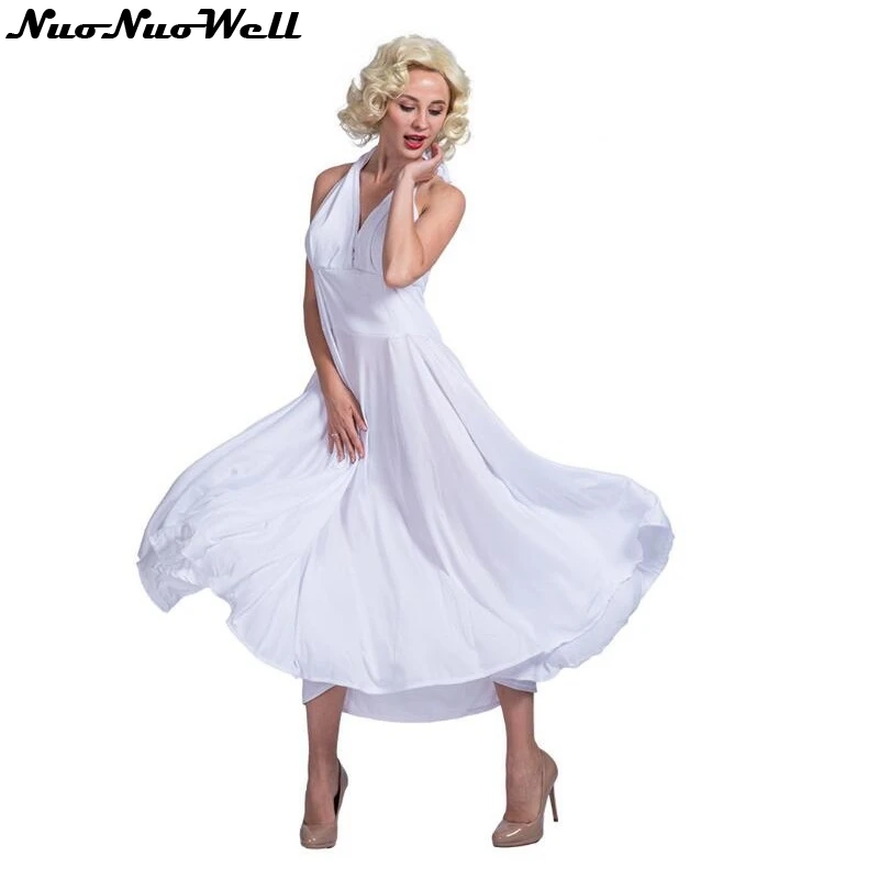 Взрослое сексуальное роскошное белое платье Мэрилин Монро, костюм, летние вечерние платья, Vestidos Femininos, роскошный комплект