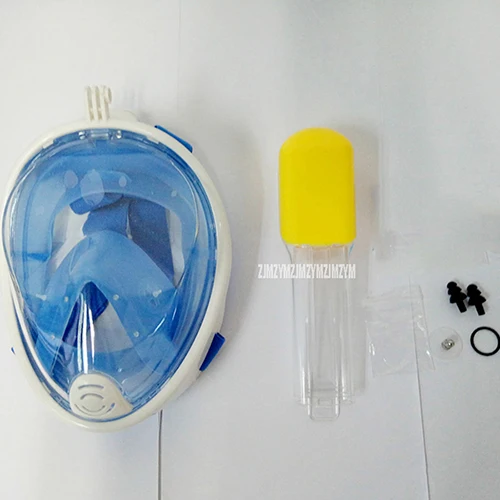 4 цвета Подводная маска для подводного плавания Анти-туман анфас маска для подводного плавания Камера маска для подводного плавания Сноркелинга с набор ушных вкладышей - Цвет: Синий