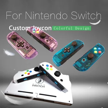 

1 Pair New For Nintendo Switch Custom Joycons White Joy Con Controllers NS Switch Joy Con L+R Joystick with ABXY Colored Buttons