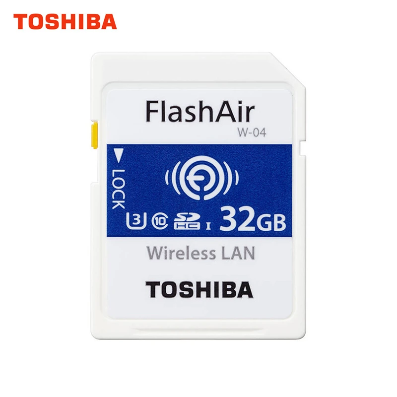 TOSHIBA FlashAir W-04 Wi-Fi SD Card 64 Гб SDXC 32 Гб оперативной памяти, 16 Гб встроенной памяти SDHC класса 10 U3 флэш-карта памяти карты для цифровой Камера