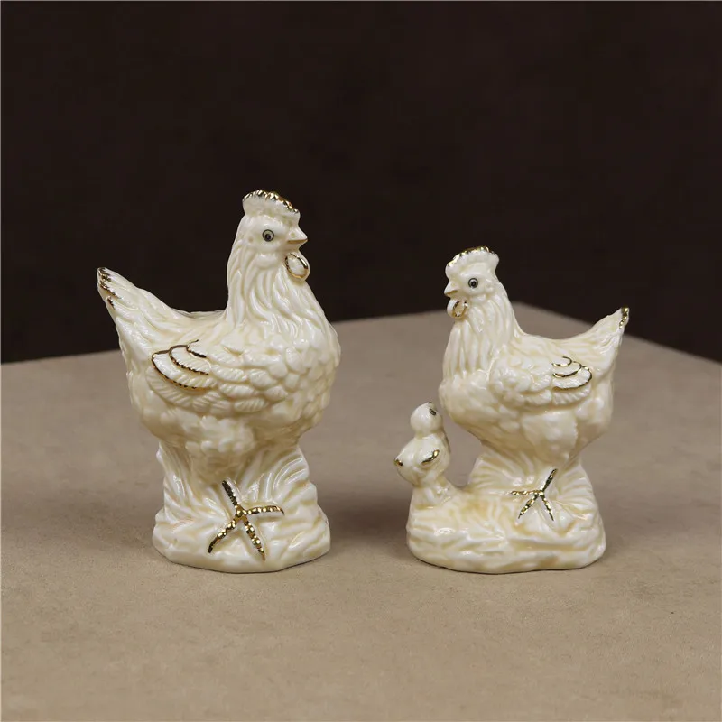 Фарфоровая статуэтка Статуэтка Петуха Hen керамическая курица миниатюрное