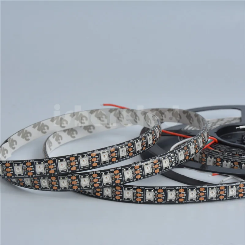 5m DC5V WS2812B SK6812 74Leds/m BLACK WHITE SMD 5050 RGB Dream addressable Color Pixel LED IP65 Strip Light | Лампы и освещение