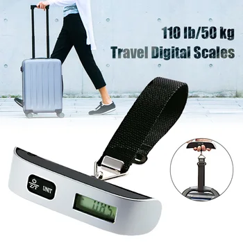 

New 110 lb/50 kg Portable Hand Held Hook Belt Electronic Scale Digital Travel Suitcase Luggage Hanging Scales Weighing Balance