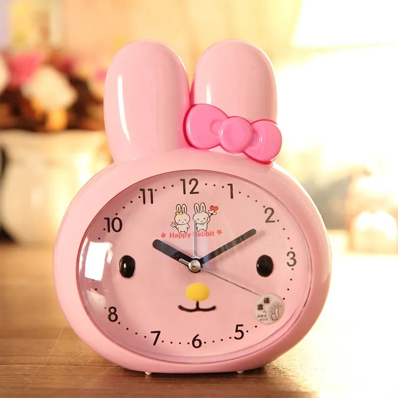 Cartoon Voice Rabbit Alarm Clock Children Bedroom Decor Figurines Ultra