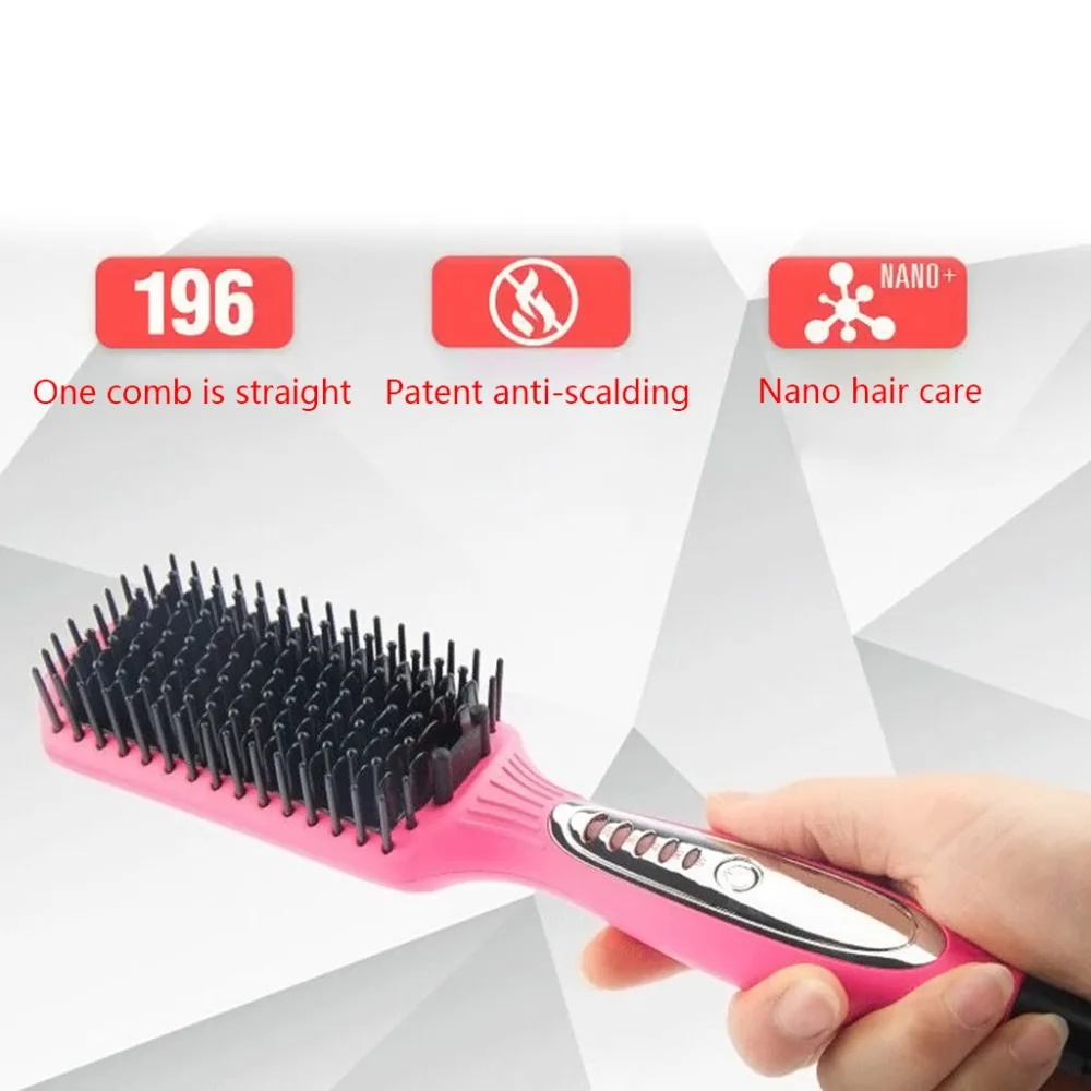 

Straightener Brush Hair Straightening Professional Ceramic Aluminum Alloy Portable Travel Heating Beauty Salon Styling Tools