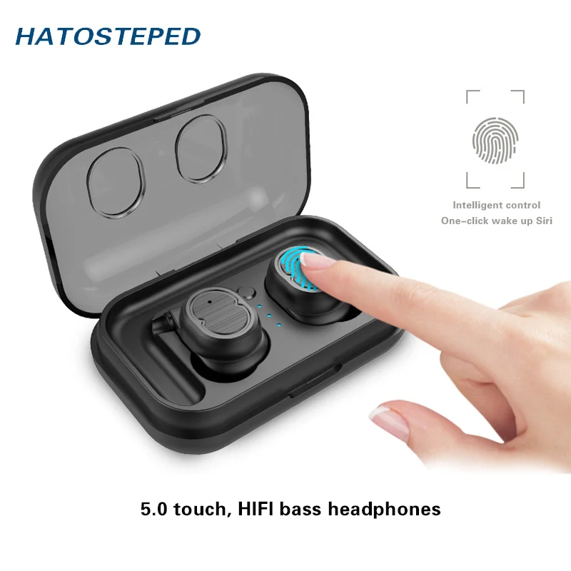 Беспроводные наушники V5.0 Bluetooth гарнитура глубокий бас стерео звук спортивные для