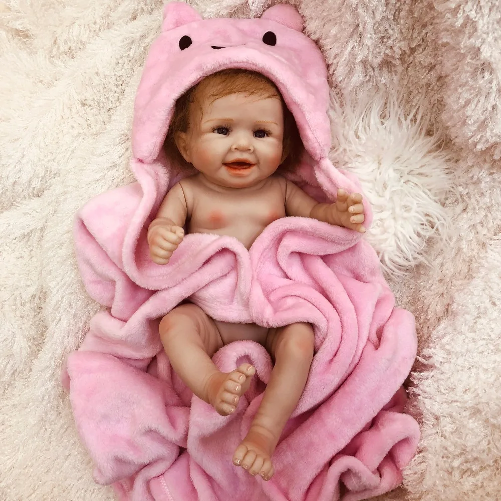 Кукла Reborn для девочек 50 см настоящая силиконовая кукла reborn Bebe живая с розовым
