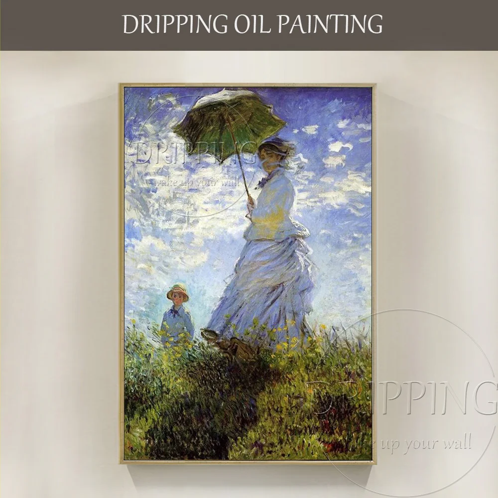 Reproduction Van Gogh Art Painting Lady with Umbrella Oil Painting on Canvas Impression Lady