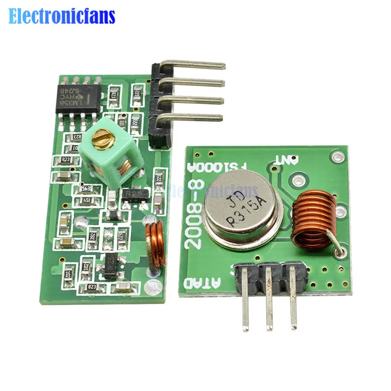 

diymore 315MHZ 433Mhz RF Transmitter and Receiver Module Link Kit for ARM/MCU WL DIY 315MHZ/433MHZ Wireless for arduino Diy Kit