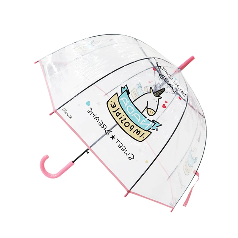 Alpaca Umbrella Kids Transparent Umbrellas Cartoon Unicorn Umbrella Children Rainbow Umbrellas Semi Automatic p