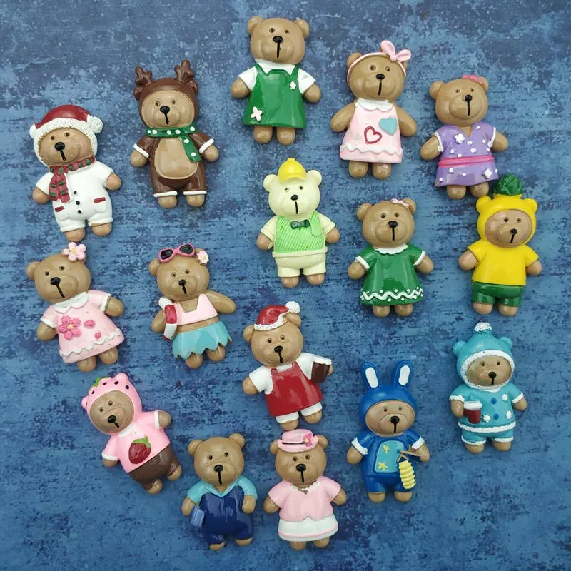 

16 cute bear sets fridge magnet office photo message note stickers White board strong neodymium refrigerator magnets home deco