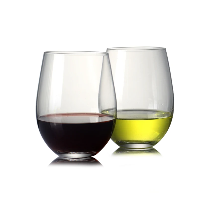 

YARDHOUSE 17ounce stemless white and wine glass handmade blown beverages tumbler glass set of 4pcs