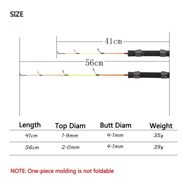1 шт., зимние удочки для подледной рыбалки 41 см/56 см, мини-удочка, портативный инструмент для рыбалки на открытом воздухе, спиннинг, литье, удочка, инструмент