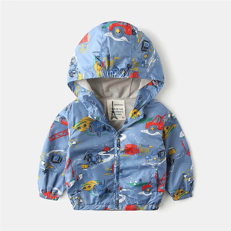 Benemaker/новые детские весенние куртки с капюшоном; милая детская одежда; От 2 до 8 лет верхняя одежда с рисунком; ветровка для мальчиков и девочек; детские пальто; YJ077 - Цвет: Blue Crane