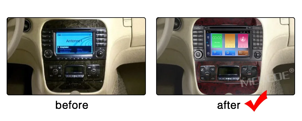Top MEKEDE Car Multimedia Player dvd automotivo Radio GPS 2 din Android 9.1 For Mercedes/Benz/S320/S350/W220/W215/CL600 4G Wifi DVR 7