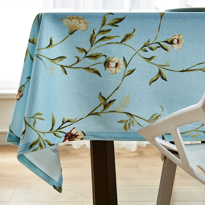 

Modern Tablecloth Floral Table Cloth Home Kitchen Blue Decoration Rectangle Table Cloths Party Banquet Dining Mantel Tafelkleed