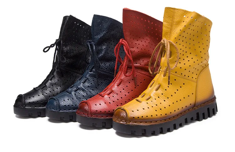 GKTINOO/ г., женская модная Винтажная обувь из натуральной кожи женские демисезонные ботильоны на платформе женские повседневные ботинки на шнуровке