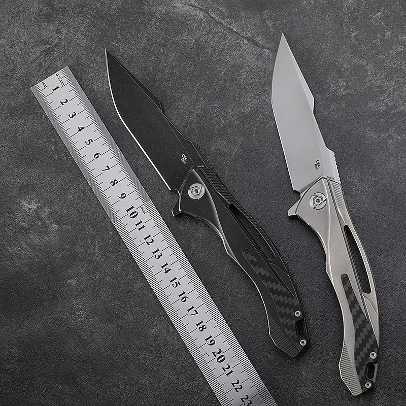 

CH3519 Genuine TC4 Carbon Fiber Handle Hunting Knife S35VN Ceramic Bearing Pocket Knife Outdoor Camping Folding Tactical Tools
