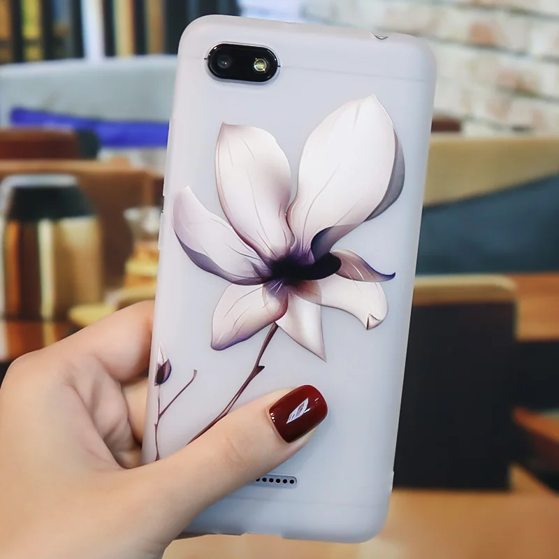 Чехол для Xiao mi Red mi 6A 5A 4A чехол силиконовый матовый 3D красный mi 5 6 A 7 8 mi 9T Funda задняя крышка цветы красный mi 5 Plus бампер мягкий TPU