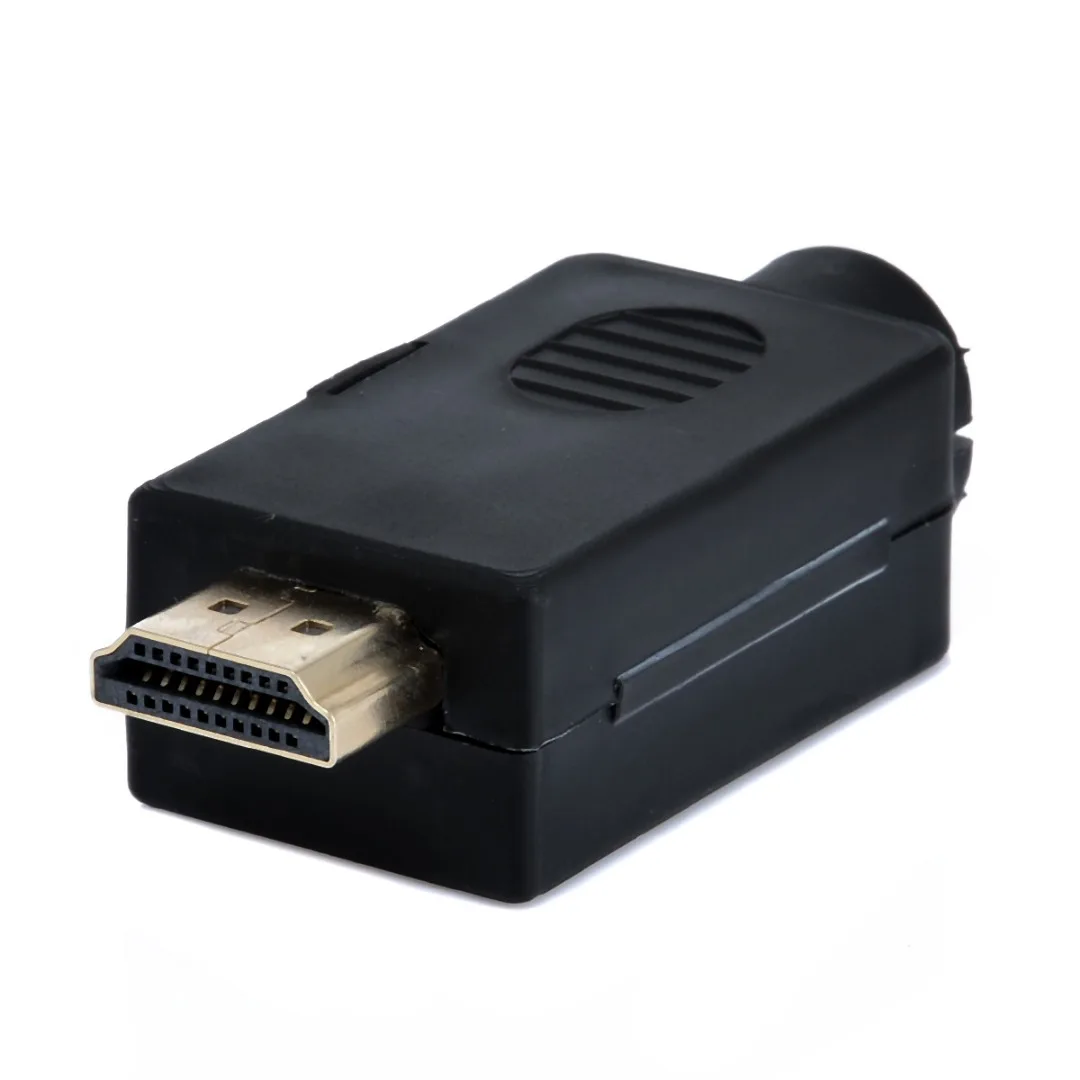 

New HDMI Male Plug Terminals Connector With Black Plastic Cover Male 19P Plug Breakout Board Terminals Solderless Connector