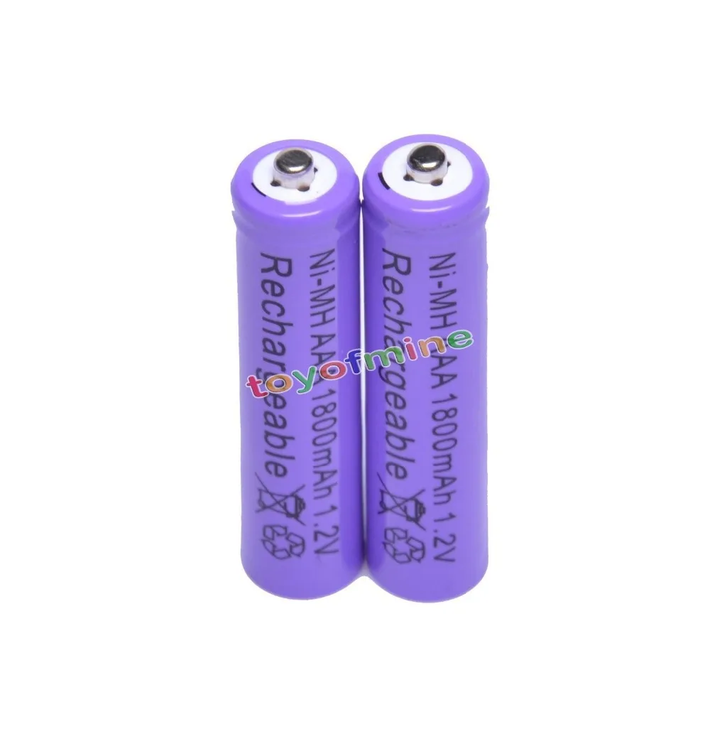 

2x AAA 1800mAh 3A 1.2 V Ni-MH Purple Rechargeable Battery Cell for MP3 RC Toys
