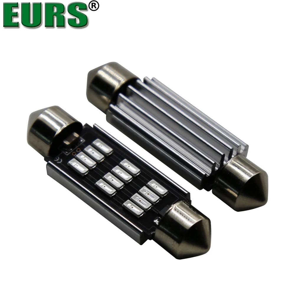 

EURS 2PCS Festoon 31mm 36mm 39mm 41mm LED Bulb Light 4014 12SMD Canbus Error Free Auto Interior Doom Lamp blue red green 12V 24V