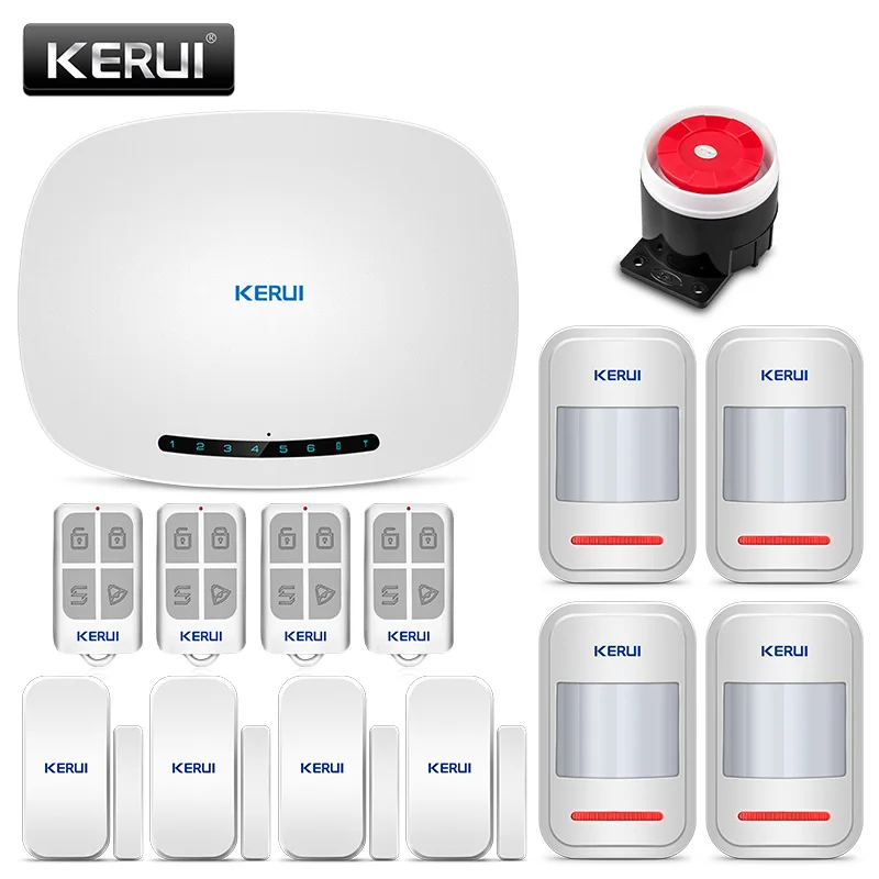 

KERUI W19 Wired GSM Burglar Home Security Alarm System Wireless House Office Alarm Kits Android IOS Phone APP Remote Control